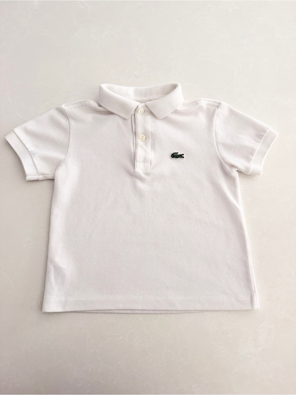 Lacoste Kids Classic White Polo Shirt • Size 4